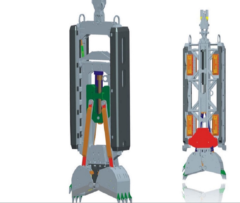 Derground diaphragm wall hydraulic grab